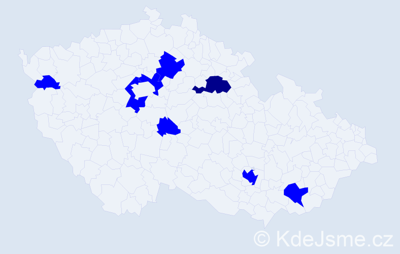 Jméno: 'Vitalija', počet výskytů 9 v celé ČR