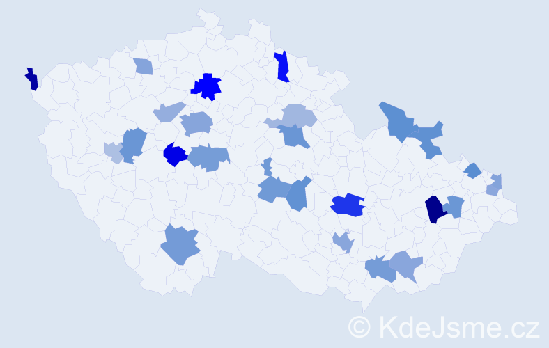 Jméno: 'Beatrix', počet výskytů 41 v celé ČR