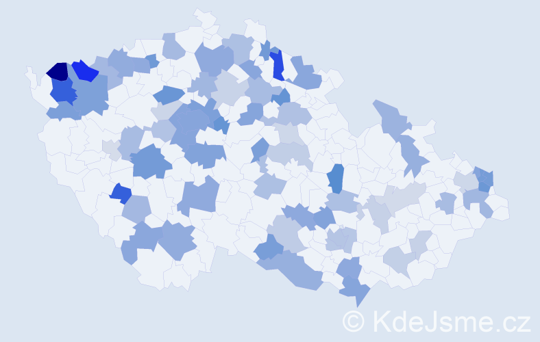 Jméno: 'Attila', počet výskytů 130 v celé ČR