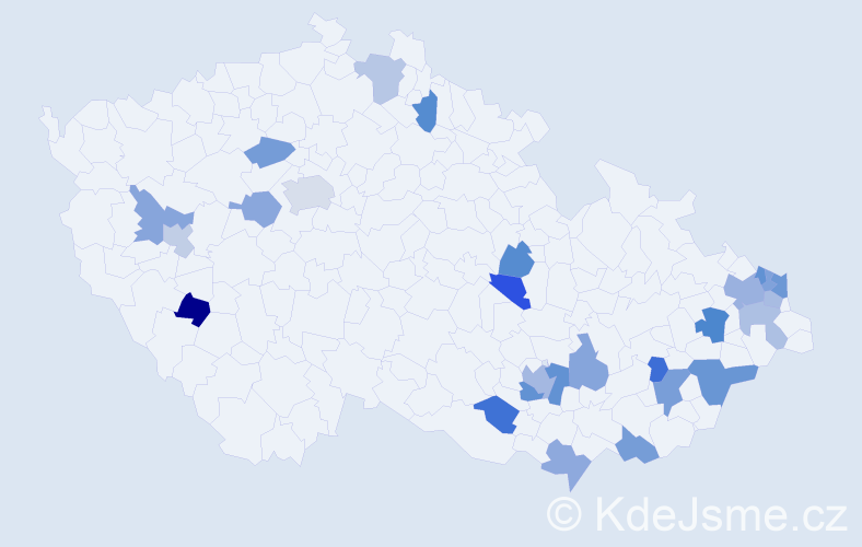 Jméno: 'Rudolfina', počet výskytů 37 v celé ČR