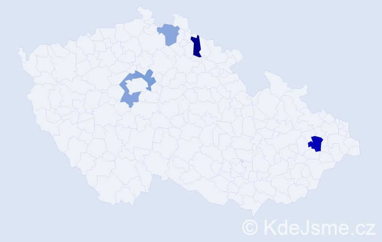 Jméno: 'Ellen Marie', počet výskytů 6 v celé ČR
