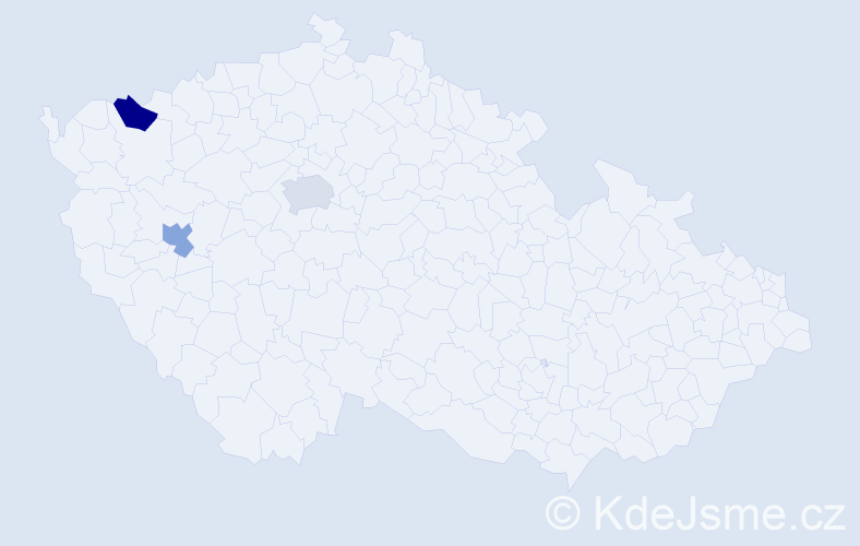 Jméno: 'Catherina', počet výskytů 3 v celé ČR