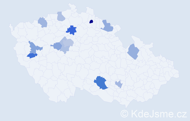 Jméno: 'Jan Adam', počet výskytů 23 v celé ČR