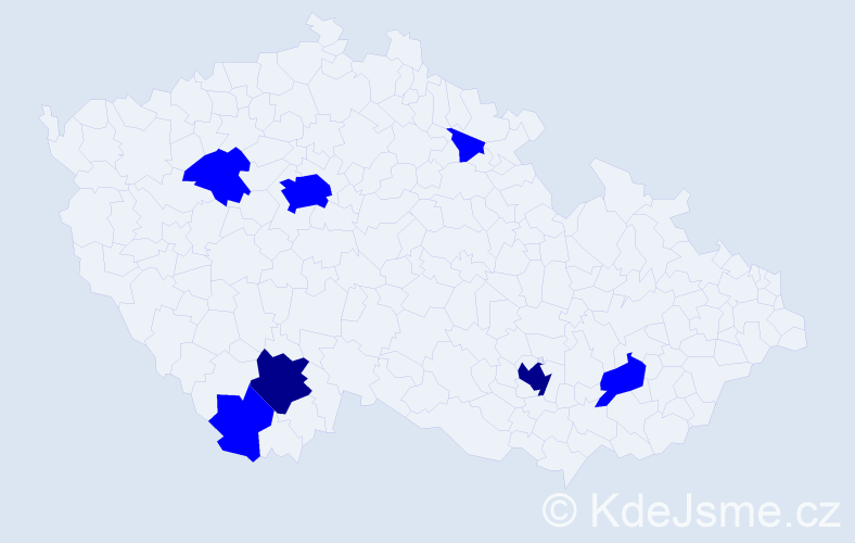 Jméno: 'Daniel Patrick', počet výskytů 9 v celé ČR