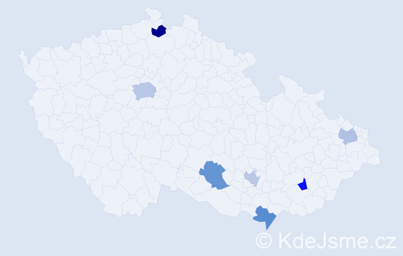 Jméno: 'Danko', počet výskytů 9 v celé ČR