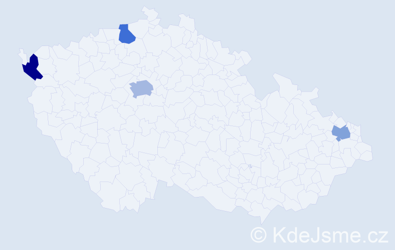 Jméno: 'Xenija', počet výskytů 5 v celé ČR