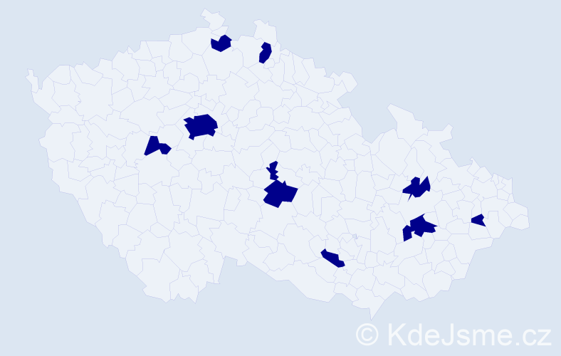 Jméno: 'Lukrécie', počet výskytů 9 v celé ČR