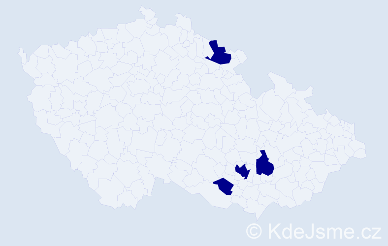 Jméno: 'Terezička', počet výskytů 4 v celé ČR