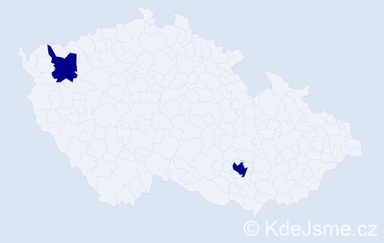 Jméno: 'Pranvera', počet výskytů 2 v celé ČR