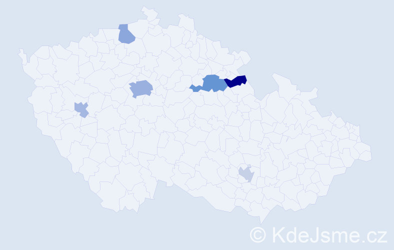 Jméno: 'Nader', počet výskytů 12 v celé ČR