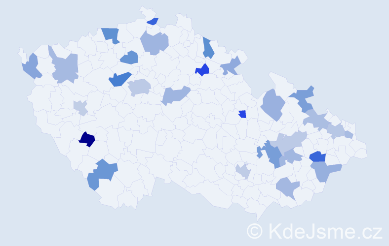 Jméno: 'Chanel', počet výskytů 42 v celé ČR