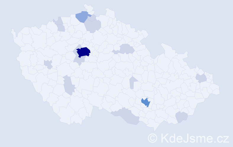 Jméno: 'Vesna', počet výskytů 34 v celé ČR
