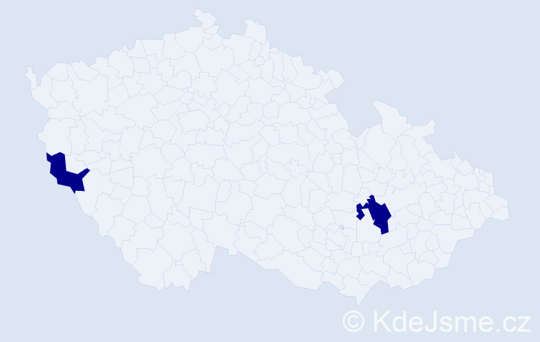 Jméno: 'Zvonimir', počet výskytů 2 v celé ČR
