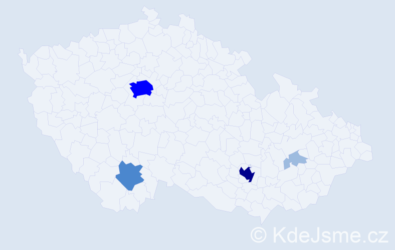 Jméno: 'Yan', počet výskytů 10 v celé ČR