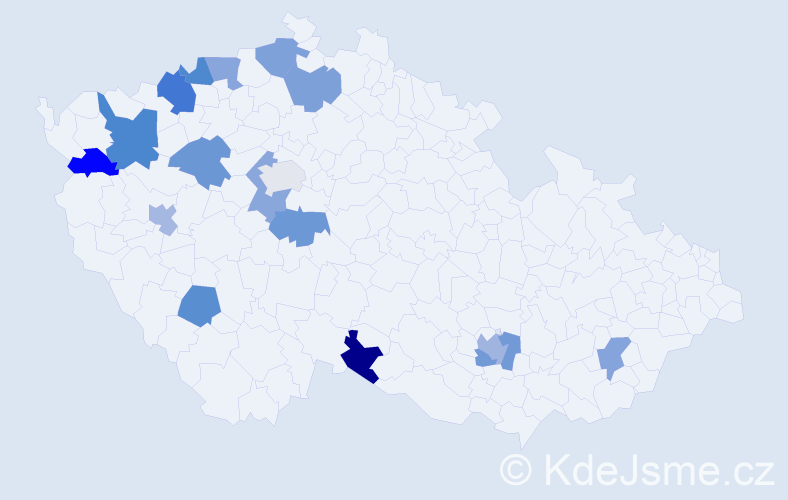 Jméno: 'Nghi', počet výskytů 20 v celé ČR