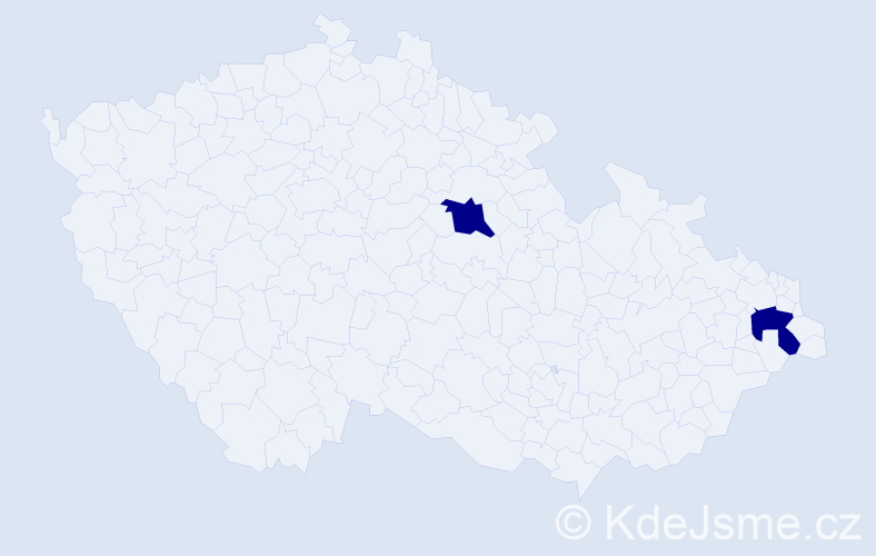 Jméno: 'Stella Agnes', počet výskytů 2 v celé ČR