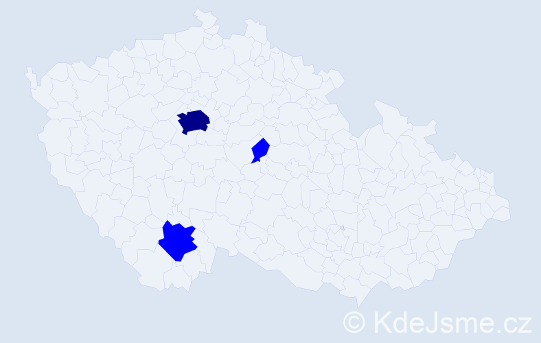 Jméno: 'Nicky', počet výskytů 4 v celé ČR