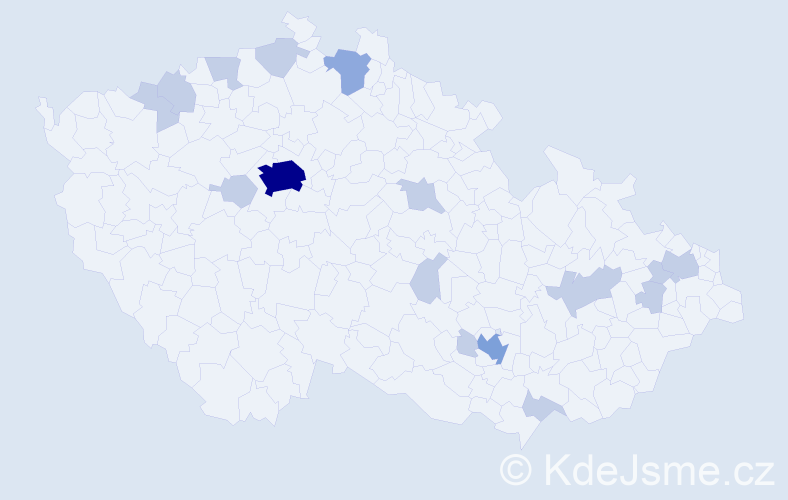 Jméno: 'Ahmad', počet výskytů 29 v celé ČR