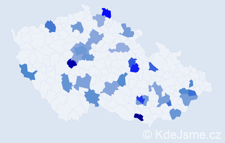 Jméno: 'Joshua', počet výskytů 51 v celé ČR