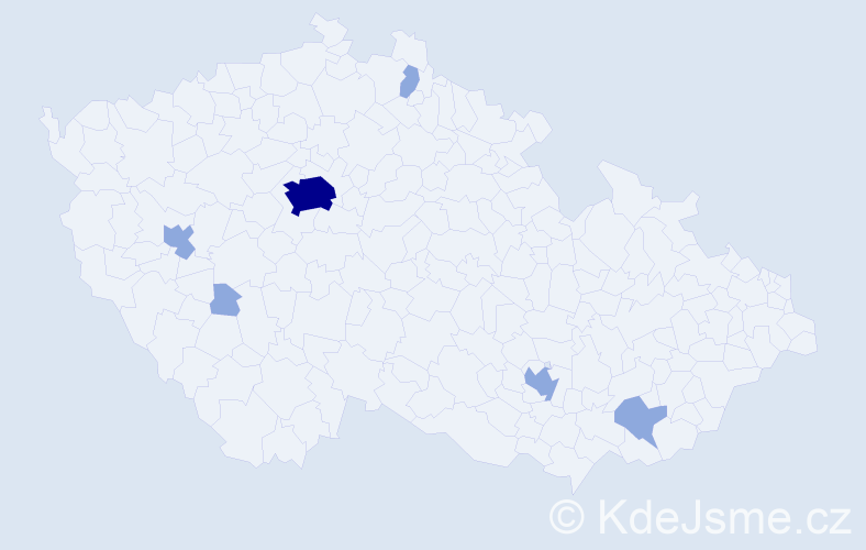 Jméno: 'John Michael', počet výskytů 12 v celé ČR