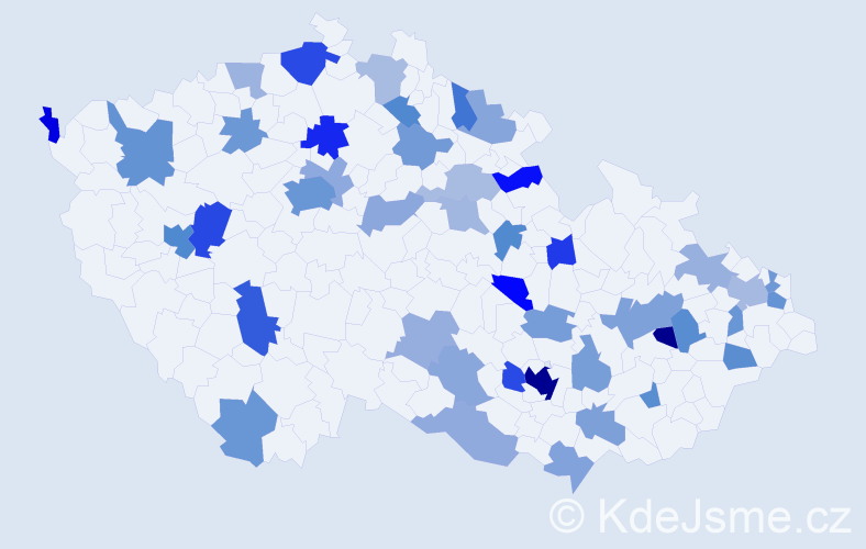 Jméno: 'Jacob', počet výskytů 84 v celé ČR