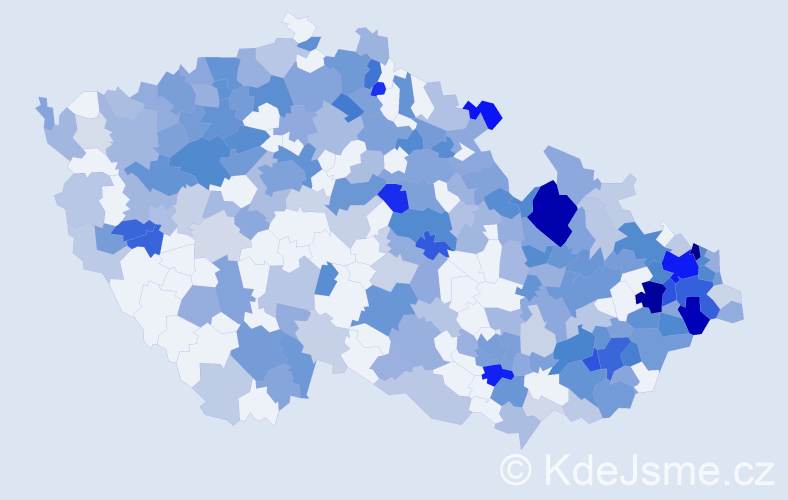 Jméno: 'Radislav', počet výskytů 530 v celé ČR