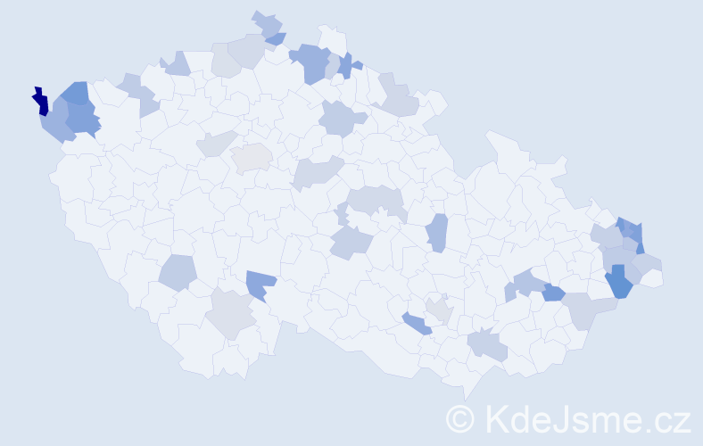 Jméno: 'Bryan', počet výskytů 65 v celé ČR