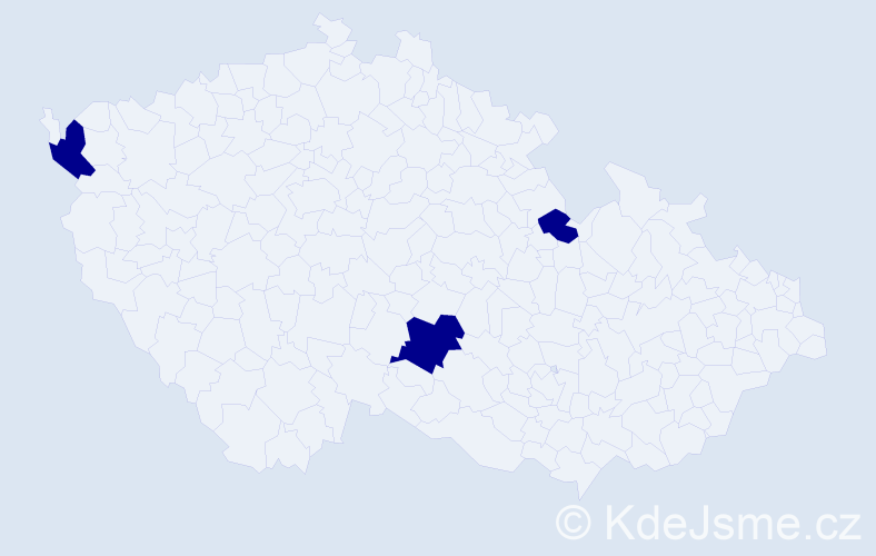 Jméno: 'Viktorín', počet výskytů 3 v celé ČR