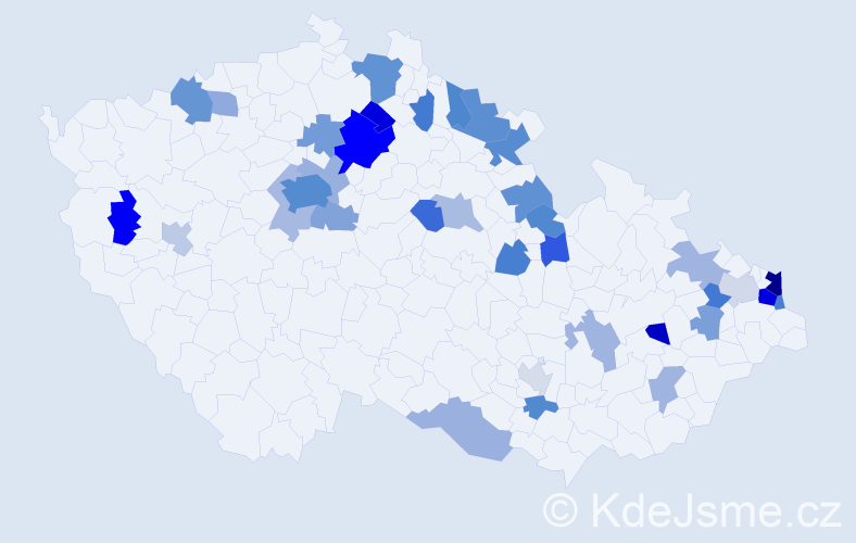 Jméno: 'Pawel', počet výskytů 73 v celé ČR