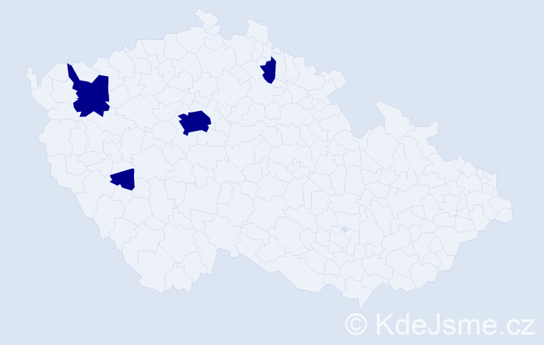 Jméno: 'Santo', počet výskytů 4 v celé ČR
