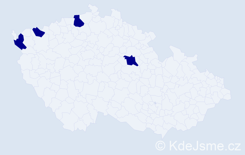 Jméno: 'Van Xa', počet výskytů 4 v celé ČR