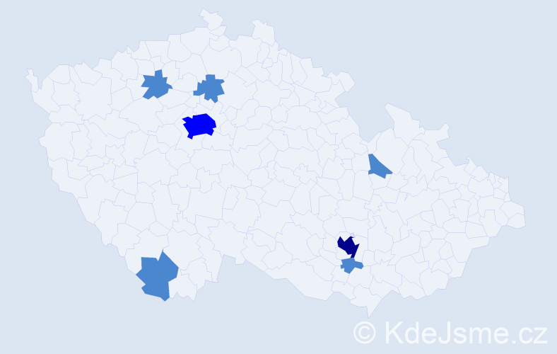 Jméno: 'Mina', počet výskytů 10 v celé ČR