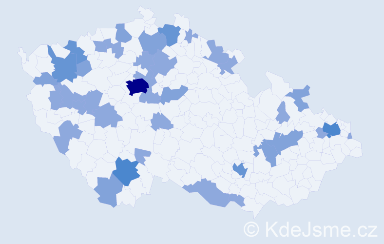 Jméno: 'Milka', počet výskytů 69 v celé ČR