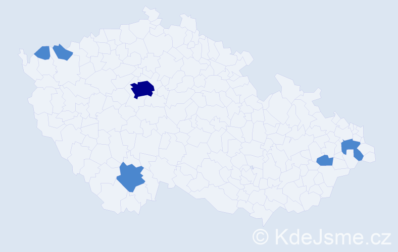 Jméno: 'Asta', počet výskytů 8 v celé ČR