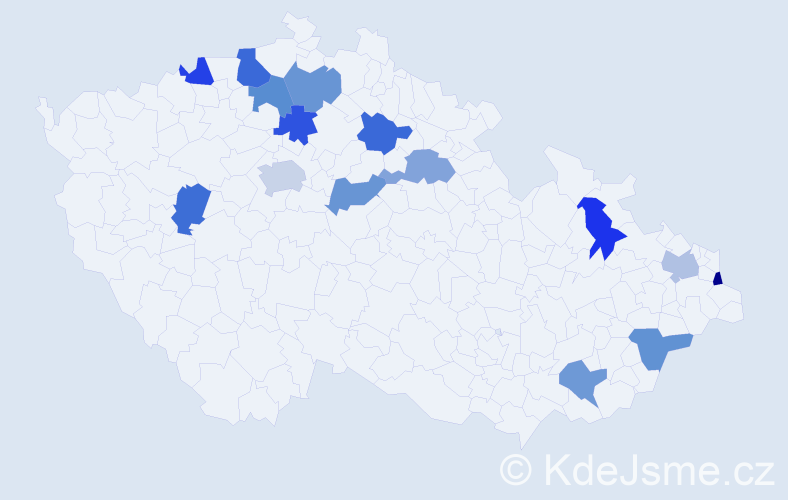 Jméno: 'Jakub Daniel', počet výskytů 17 v celé ČR