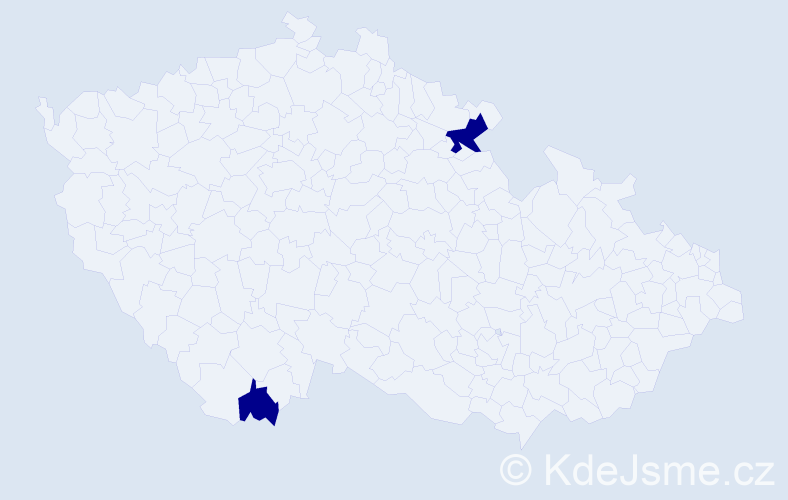 Jméno: 'Maria Ana', počet výskytů 2 v celé ČR