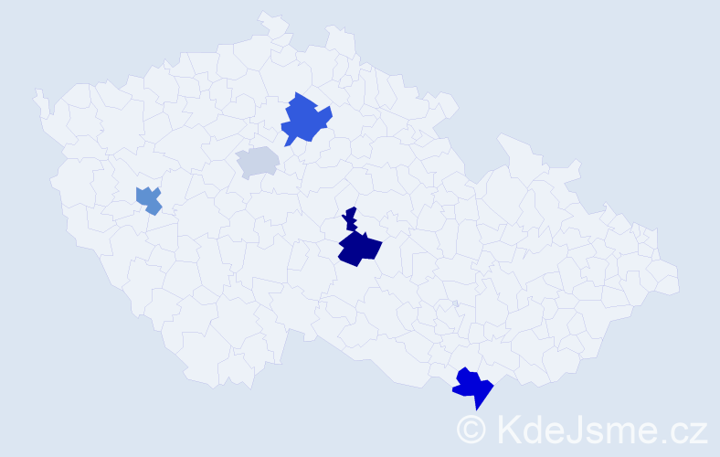 Jméno: 'Trong Tai', počet výskytů 5 v celé ČR
