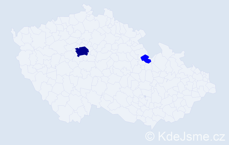 Jméno: 'Uuganbaatar', počet výskytů 3 v celé ČR