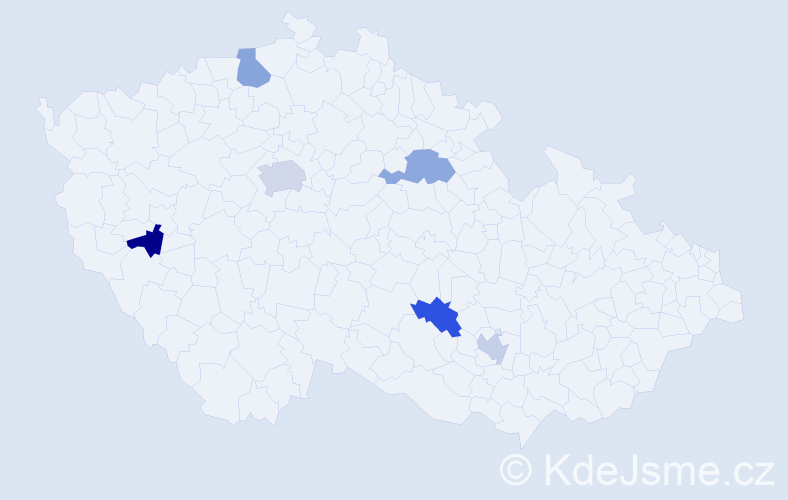 Jméno: 'Damon', počet výskytů 7 v celé ČR