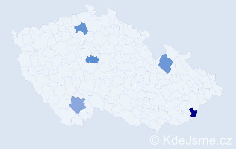 Jméno: 'Daniel Petr', počet výskytů 5 v celé ČR