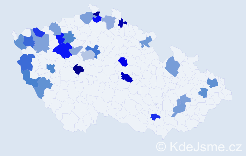 Jméno: 'Van Tam', počet výskytů 41 v celé ČR