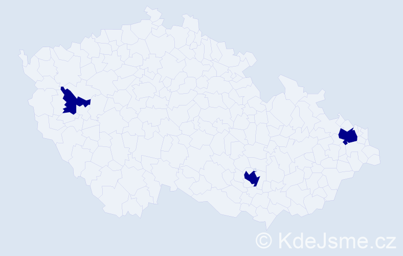 Jméno: 'Mischa', počet výskytů 3 v celé ČR