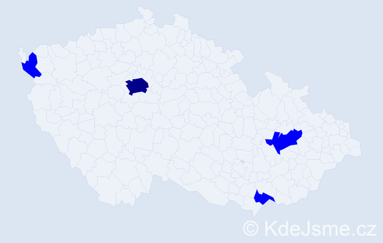 Jméno: 'Daniel Viktor', počet výskytů 5 v celé ČR