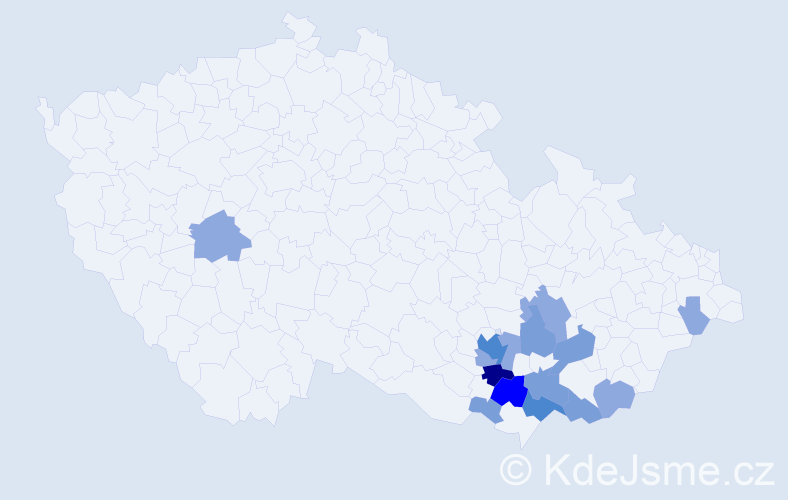 Jméno: 'Vavřín', počet výskytů 33 v celé ČR