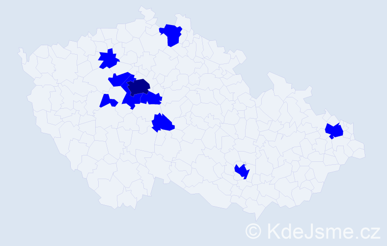 Jméno: 'Hanan', počet výskytů 11 v celé ČR