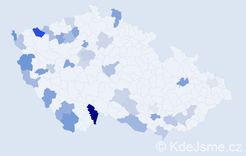 Jméno: 'Hoi', počet výskytů 54 v celé ČR