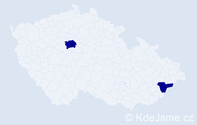Jméno: 'Efraim', počet výskytů 2 v celé ČR