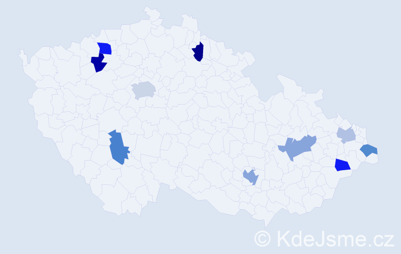 Jméno: 'Ashley', počet výskytů 13 v celé ČR
