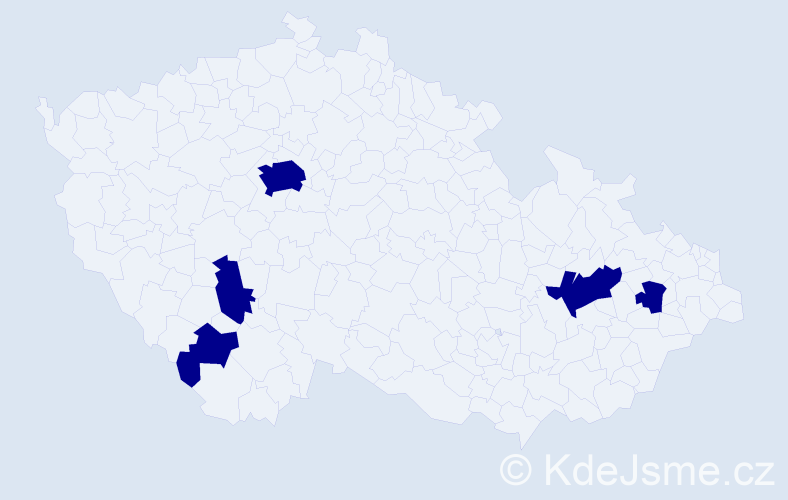 Jméno: 'Kaya', počet výskytů 5 v celé ČR