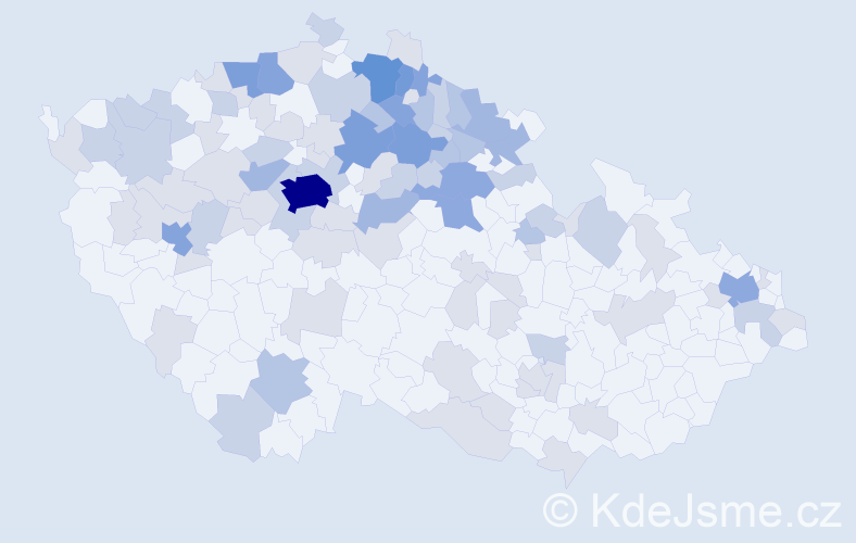 Jméno: 'Hanička', počet výskytů 224 v celé ČR